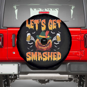 Funny Let's Get Smashed Spare Tire Cover Oktoberfest Pumpkin Beer Tyrolean Hat TS11 Black Print Your Wear
