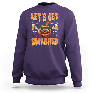 Funny Let's Get Smashed Sweatshirt Oktoberfest Pumpkin Beer Tyrolean Hat TS11 Purple Print Your Wear