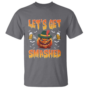 Funny Let's Get Smashed T Shirt Oktoberfest Pumpkin Beer Tyrolean Hat TS11 Charcoal Print Your Wear