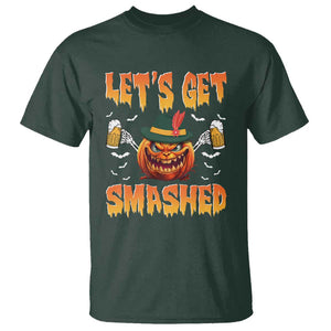 Funny Let's Get Smashed T Shirt Oktoberfest Pumpkin Beer Tyrolean Hat TS11 Dark Forest Green Print Your Wear