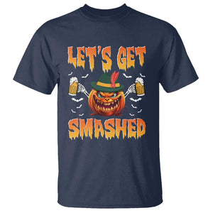 Funny Let's Get Smashed T Shirt Oktoberfest Pumpkin Beer Tyrolean Hat TS11 Navy Print Your Wear