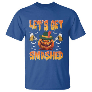 Funny Let's Get Smashed T Shirt Oktoberfest Pumpkin Beer Tyrolean Hat TS11 Royal Blue Print Your Wear
