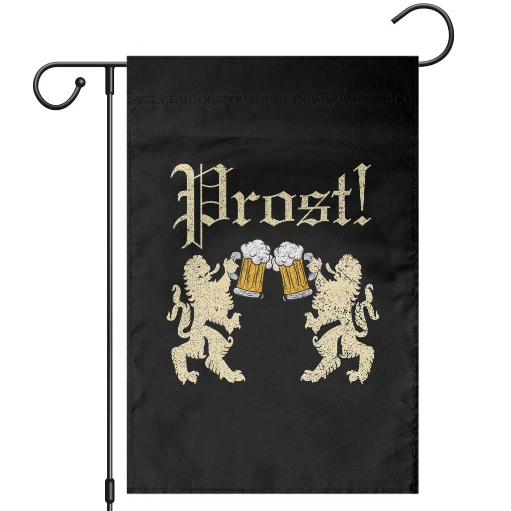 German Prost Garden Flag Lion Cheers Beer Drinking Oktoberfest TS11 Black Print Your Wear