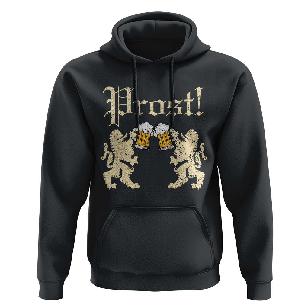 German Prost Hoodie Lion Cheers Beer Drinking Oktoberfest TS11 Black Print Your Wear