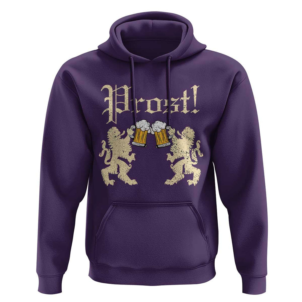 German Prost Hoodie Lion Cheers Beer Drinking Oktoberfest TS11 Purple Print Your Wear
