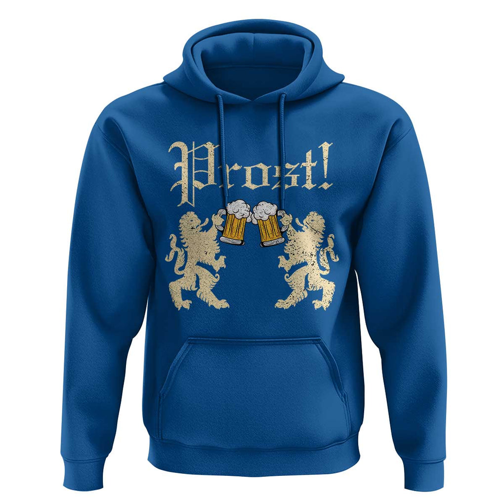 German Prost Hoodie Lion Cheers Beer Drinking Oktoberfest TS11 Royal Blue Print Your Wear