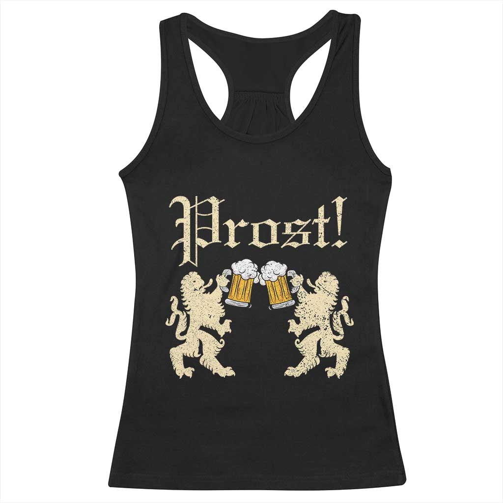 German Prost Racerback Tank Top Lion Cheers Beer Drinking Oktoberfest TS11 Black Print Your Wear