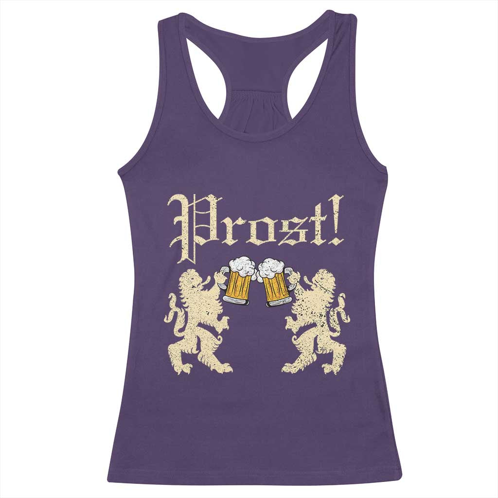 German Prost Racerback Tank Top Lion Cheers Beer Drinking Oktoberfest TS11 Purple Print Your Wear
