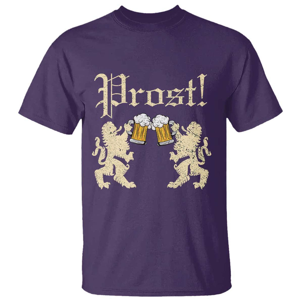 German Prost T Shirt Lion Cheers Beer Drinking Oktoberfest TS11 Purple Print Your Wear