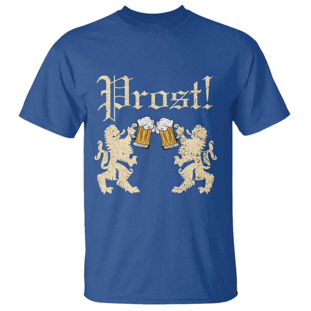 German Prost T Shirt Lion Cheers Beer Drinking Oktoberfest TS11 Royal Blue Print Your Wear