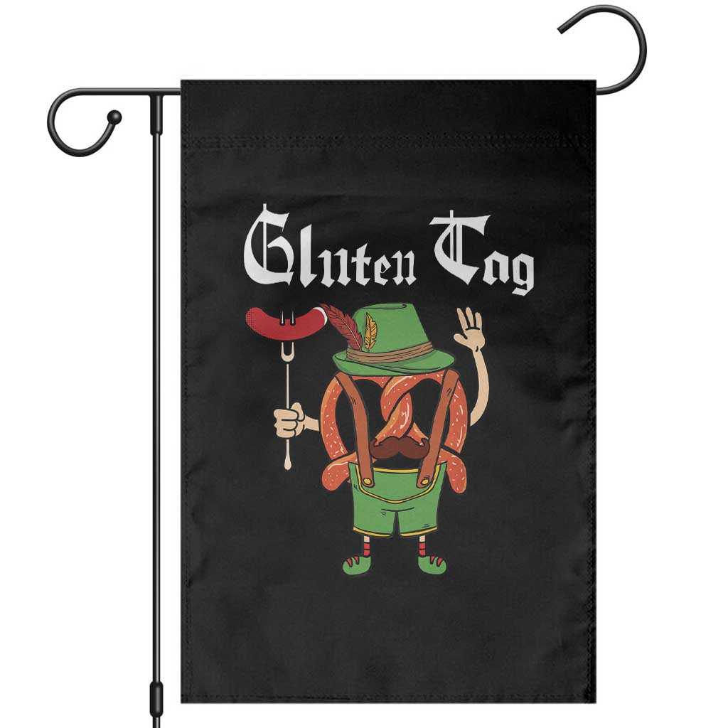 Funny Pretzel Garden Flag Guten Tag Lederhosen Bratwurst Oktoberfest TS11 Black Print Your Wear