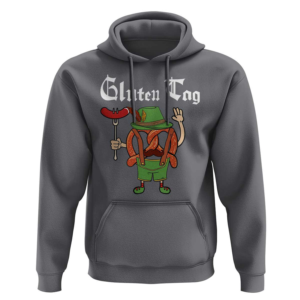 Funny Pretzel Hoodie Guten Tag Lederhosen Bratwurst Oktoberfest TS11 Charcoal Print Your Wear