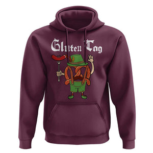 Funny Pretzel Hoodie Guten Tag Lederhosen Bratwurst Oktoberfest TS11 Maroon Print Your Wear