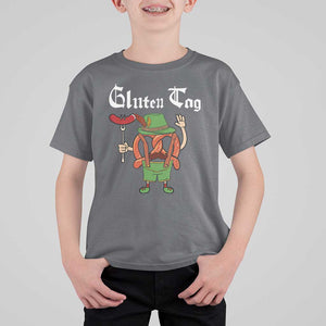 Funny Pretzel T Shirt For Kid Guten Tag Lederhosen Bratwurst Oktoberfest TS11 Charcoal Print Your Wear