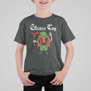 Funny Pretzel T Shirt For Kid Guten Tag Lederhosen Bratwurst Oktoberfest TS11 Dark Heather Print Your Wear