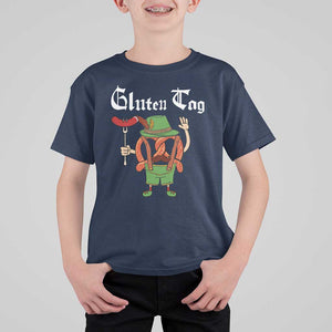 Funny Pretzel T Shirt For Kid Guten Tag Lederhosen Bratwurst Oktoberfest TS11 Navy Print Your Wear