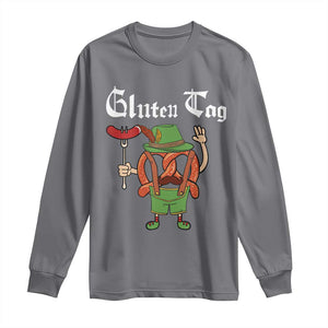 Funny Pretzel Long Sleeve Shirt Guten Tag Lederhosen Bratwurst Oktoberfest TS11 Charcoal Print Your Wear