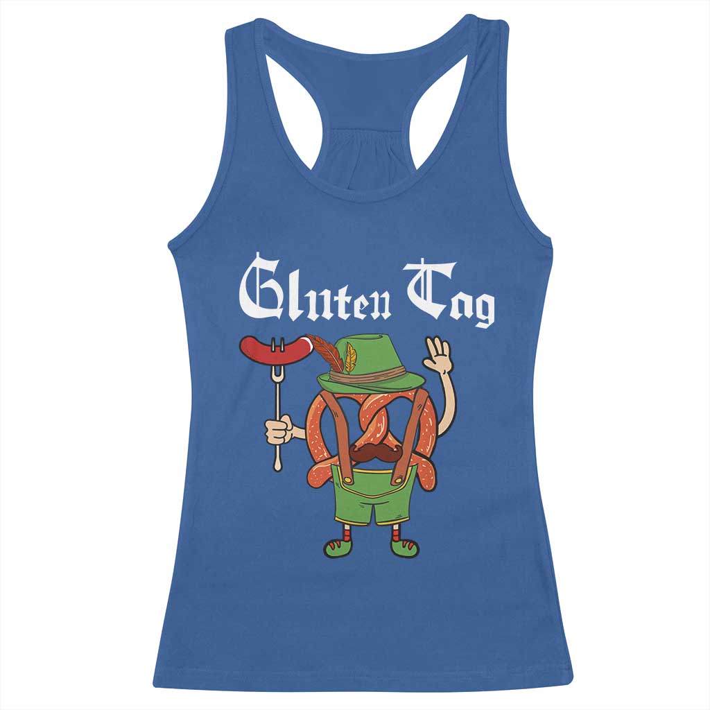 Funny Pretzel Racerback Tank Top Guten Tag Lederhosen Bratwurst Oktoberfest TS11 Royal Blue Print Your Wear