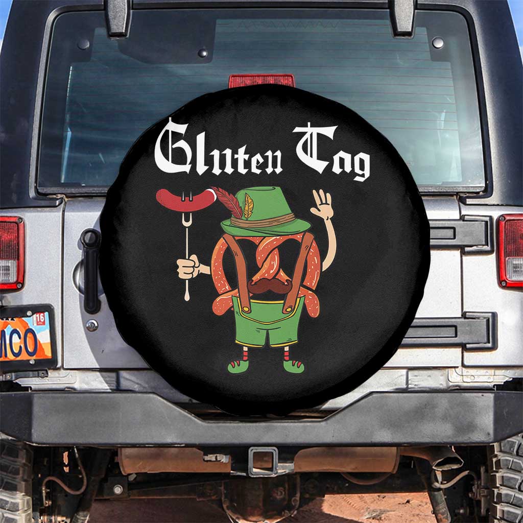Funny Pretzel Spare Tire Cover Guten Tag Lederhosen Bratwurst Oktoberfest TS11 No hole Black Print Your Wear