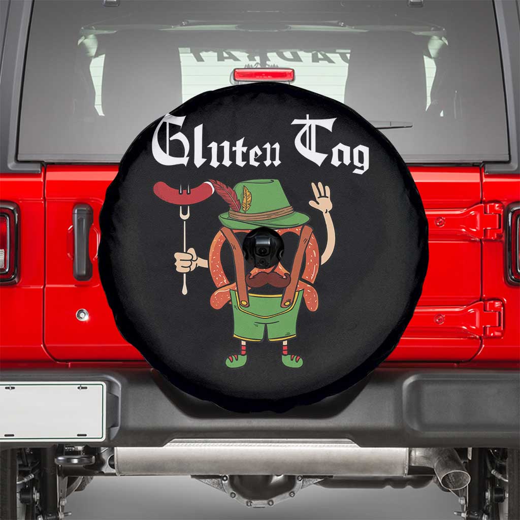 Funny Pretzel Spare Tire Cover Guten Tag Lederhosen Bratwurst Oktoberfest TS11 Black Print Your Wear