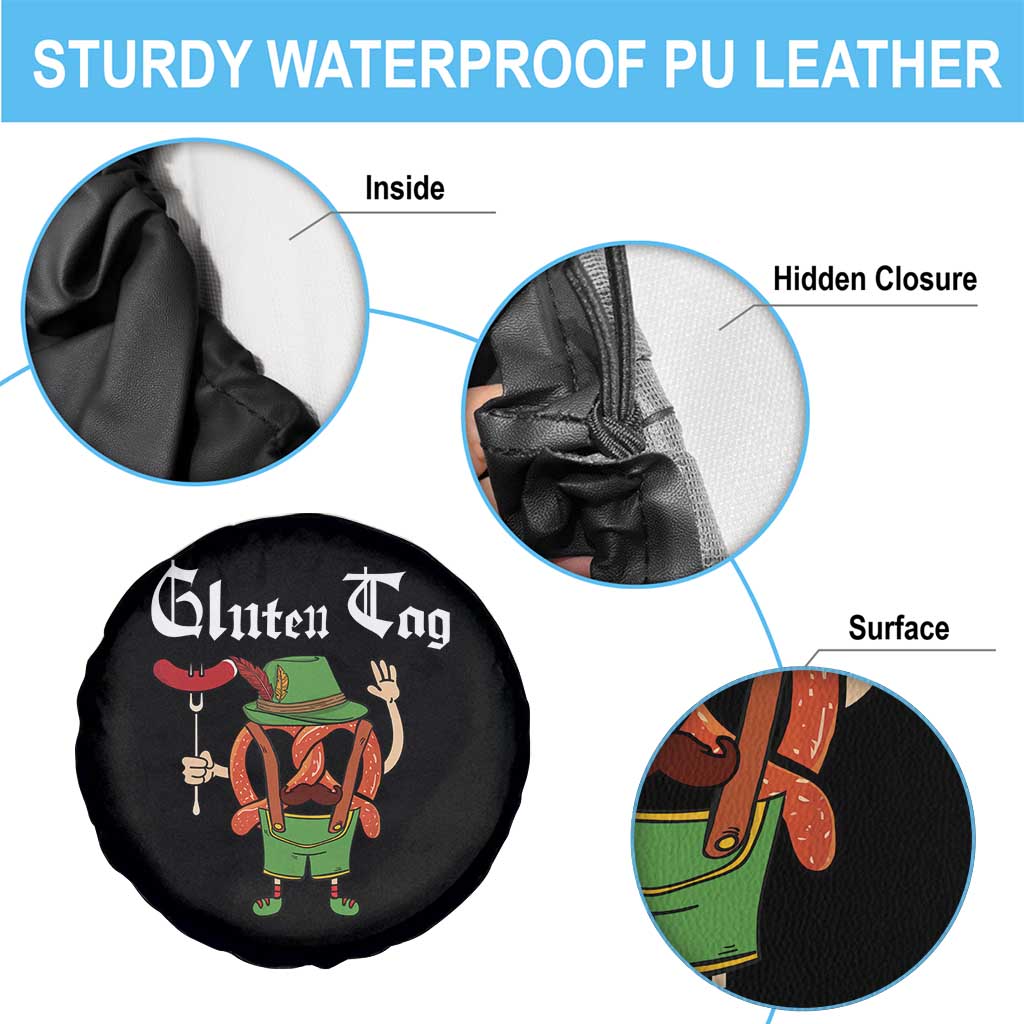 Funny Pretzel Spare Tire Cover Guten Tag Lederhosen Bratwurst Oktoberfest TS11 Print Your Wear
