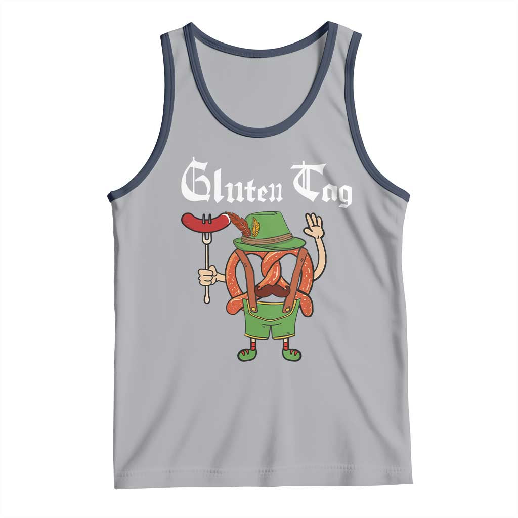 Funny Pretzel Tank Top Guten Tag Lederhosen Bratwurst Oktoberfest TS11 Athletic Heather Navy Print Your Wear
