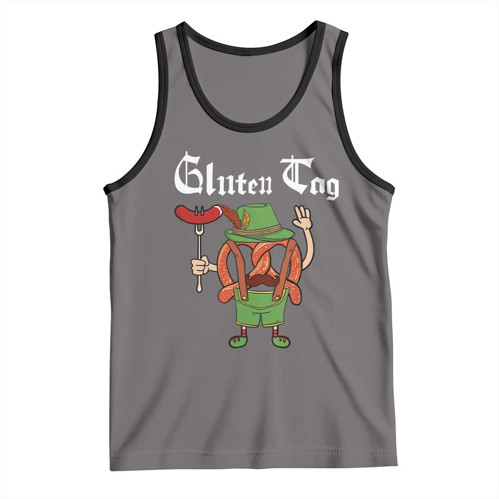 Funny Pretzel Tank Top Guten Tag Lederhosen Bratwurst Oktoberfest TS11 Deep Heather Black Print Your Wear