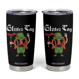 Funny Pretzel Tumbler Cup Guten Tag Lederhosen Bratwurst Oktoberfest TS11 Black Print Your Wear