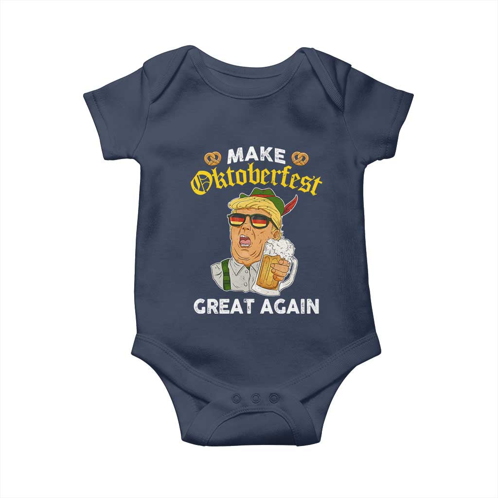 Funny Trump Beer Baby Onesie Make Oktoberfest Great Again Pretzels TS11 Navy Print Your Wear