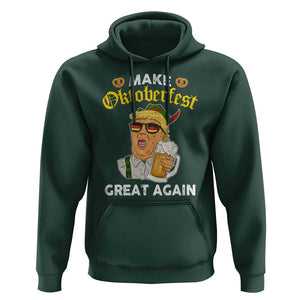 Funny Trump Beer Hoodie Make Oktoberfest Great Again Pretzels TS11 Dark Forest Green Print Your Wear