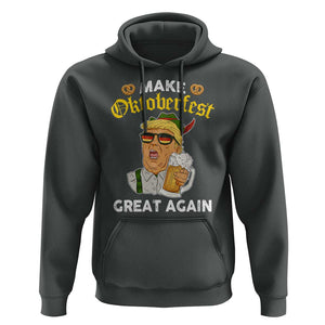 Funny Trump Beer Hoodie Make Oktoberfest Great Again Pretzels TS11 Dark Heather Print Your Wear