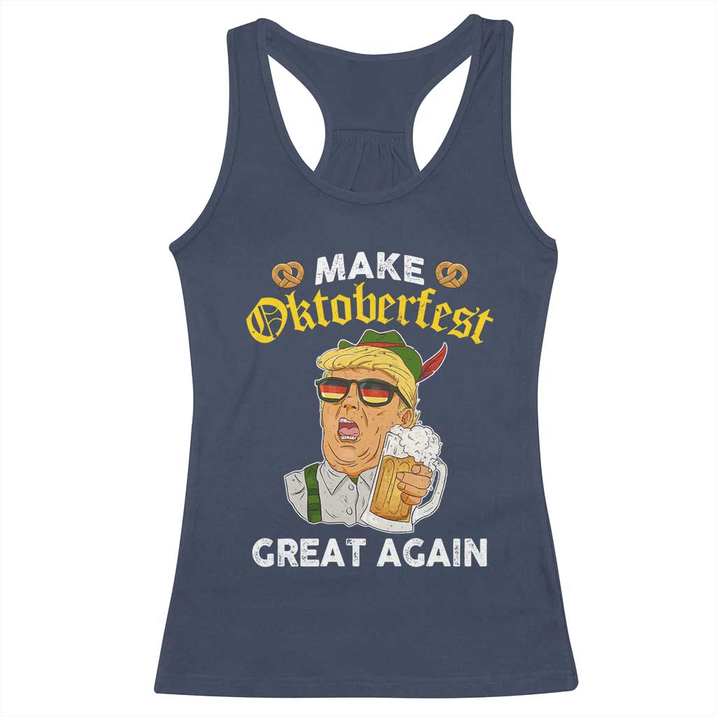 Funny Trump Beer Racerback Tank Top Make Oktoberfest Great Again Pretzels TS11 Navy Print Your Wear