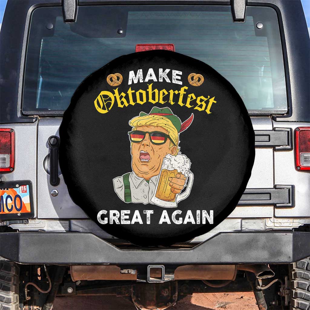 Funny Trump Beer Spare Tire Cover Make Oktoberfest Great Again Pretzels TS11 No hole Black Print Your Wear