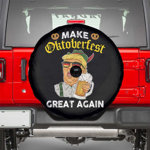 Funny Trump Beer Spare Tire Cover Make Oktoberfest Great Again Pretzels TS11 Black Print Your Wear