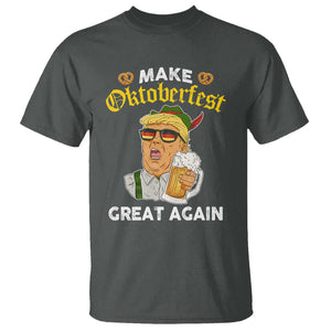Funny Trump Beer T Shirt Make Oktoberfest Great Again Pretzels TS11 Dark Heather Print Your Wear