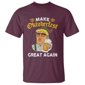 Funny Trump Beer T Shirt Make Oktoberfest Great Again Pretzels TS11 Maroon Print Your Wear