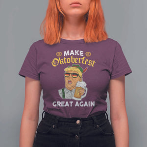 Funny Trump Beer T Shirt For Women Make Oktoberfest Great Again Pretzels TS11 Maroon Print Your Wear