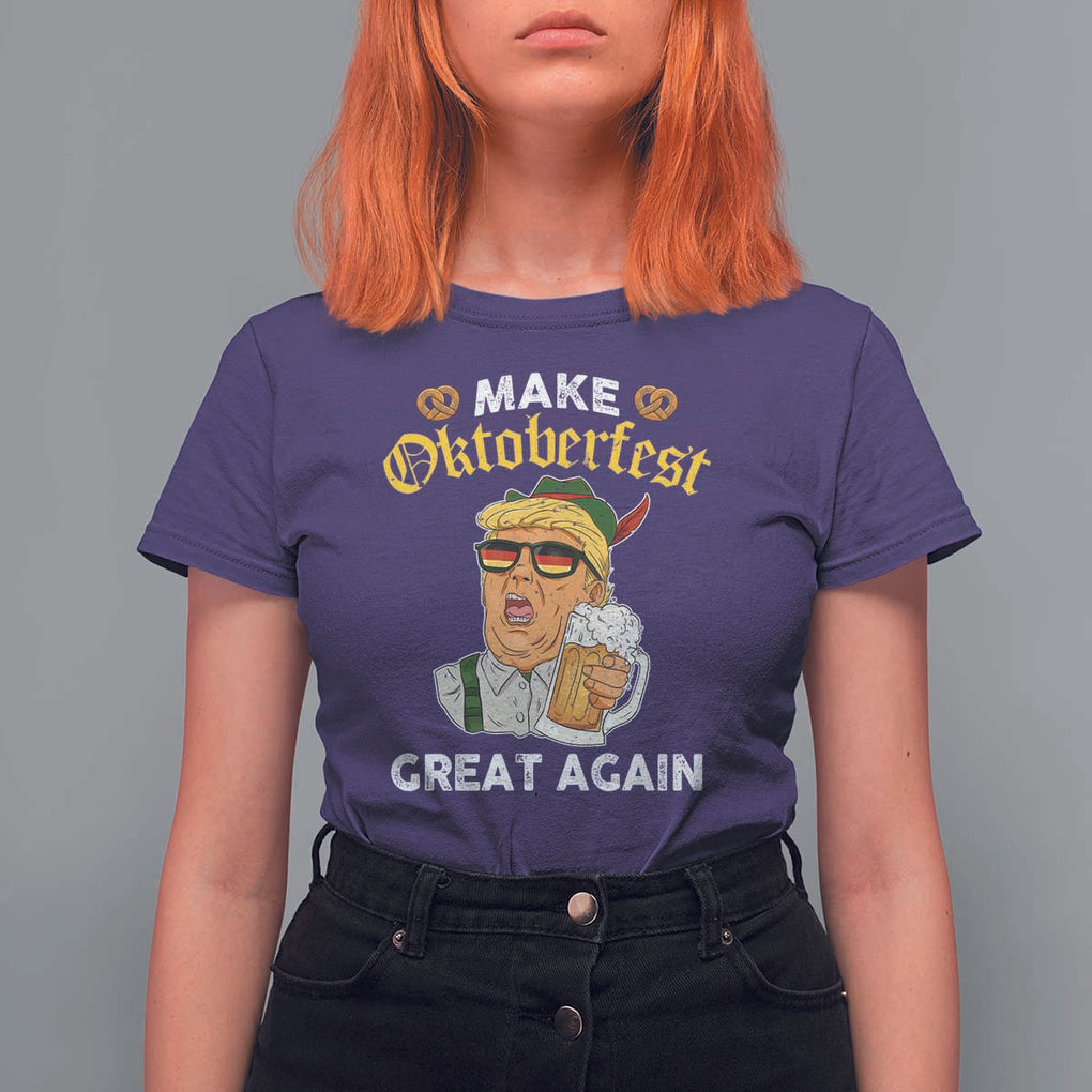 Funny Trump Beer T Shirt For Women Make Oktoberfest Great Again Pretzels TS11 Purple Print Your Wear