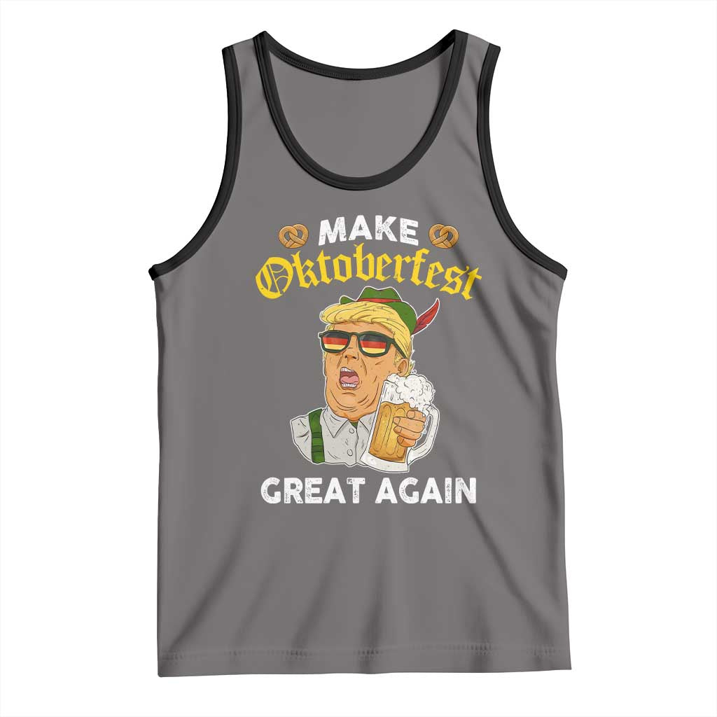 Funny Trump Beer Tank Top Make Oktoberfest Great Again Pretzels TS11 Deep Heather Black Print Your Wear
