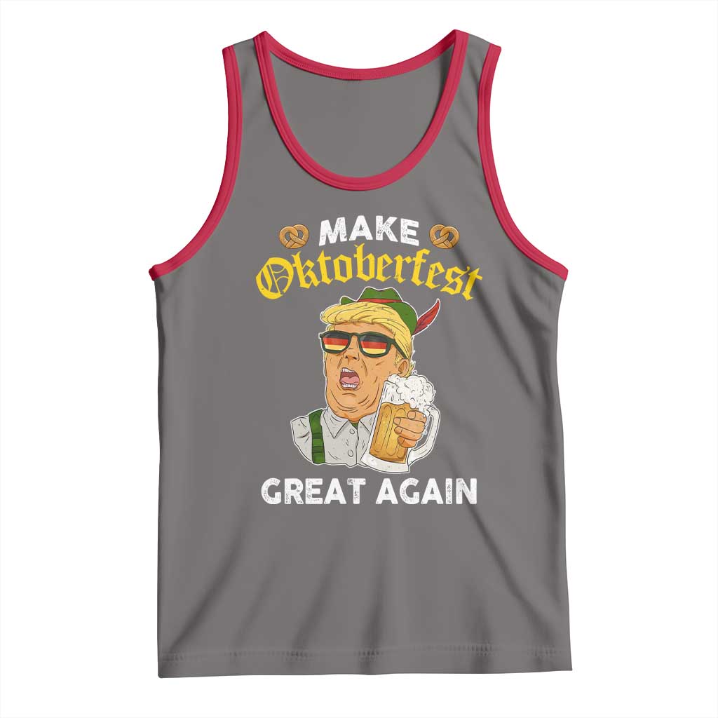 Funny Trump Beer Tank Top Make Oktoberfest Great Again Pretzels TS11 Deep Heather Red Print Your Wear