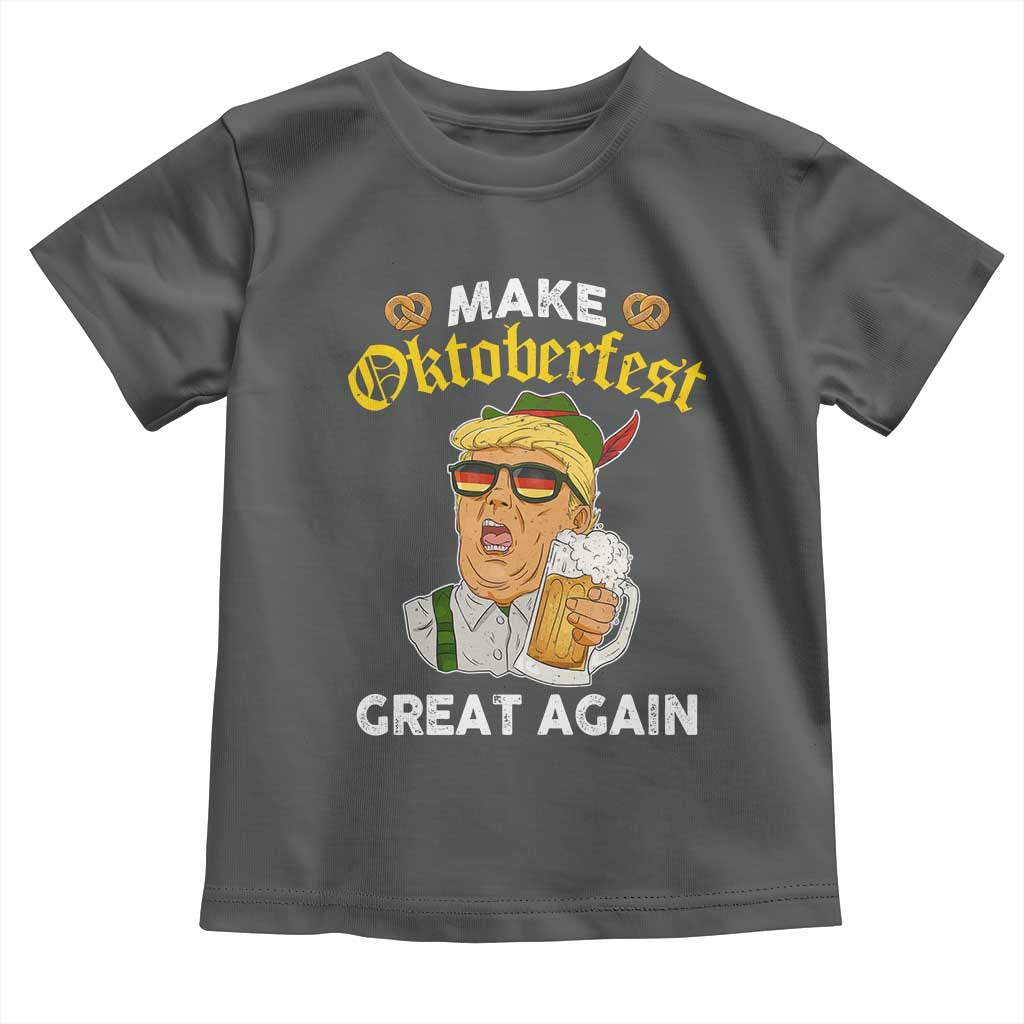Funny Trump Beer Toddler T Shirt Make Oktoberfest Great Again Pretzels TS11 Dark Heather Print Your Wear