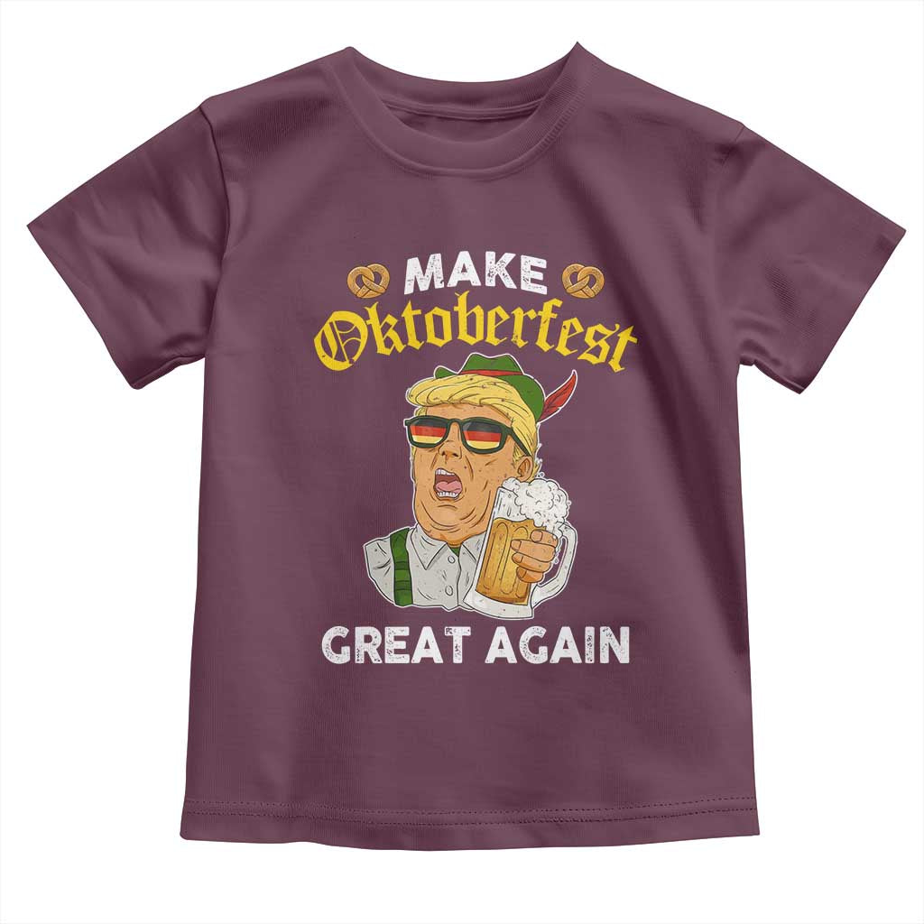 Funny Trump Beer Toddler T Shirt Make Oktoberfest Great Again Pretzels TS11 Maroon Print Your Wear
