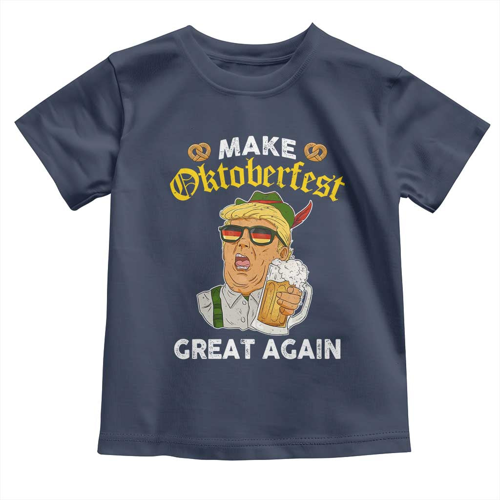Funny Trump Beer Toddler T Shirt Make Oktoberfest Great Again Pretzels TS11 Navy Print Your Wear
