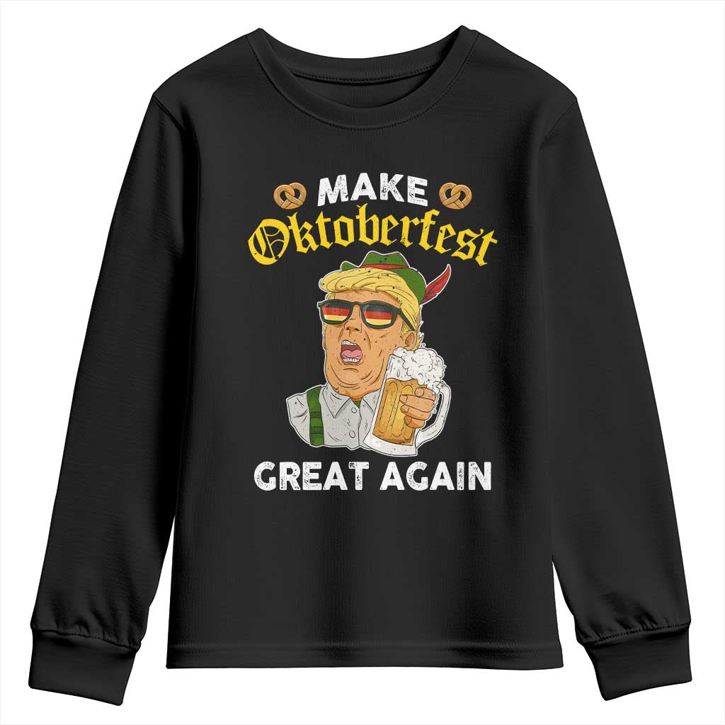 Funny Trump Beer Youth Sweatshirt Make Oktoberfest Great Again Pretzels TS11 Black Print Your Wear