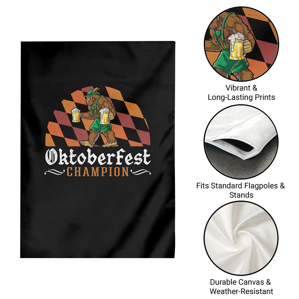 Funny Bigfoot Garden Flag Oktoberfest Champion Beer Lederhosen TS11 Print Your Wear