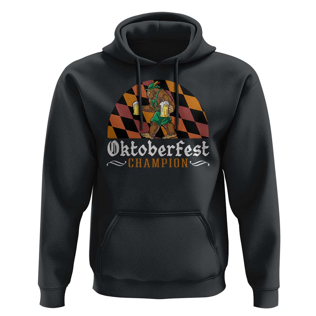 Funny Bigfoot Hoodie Oktoberfest Champion Beer Lenderhosen TS11 Black Print Your Wear