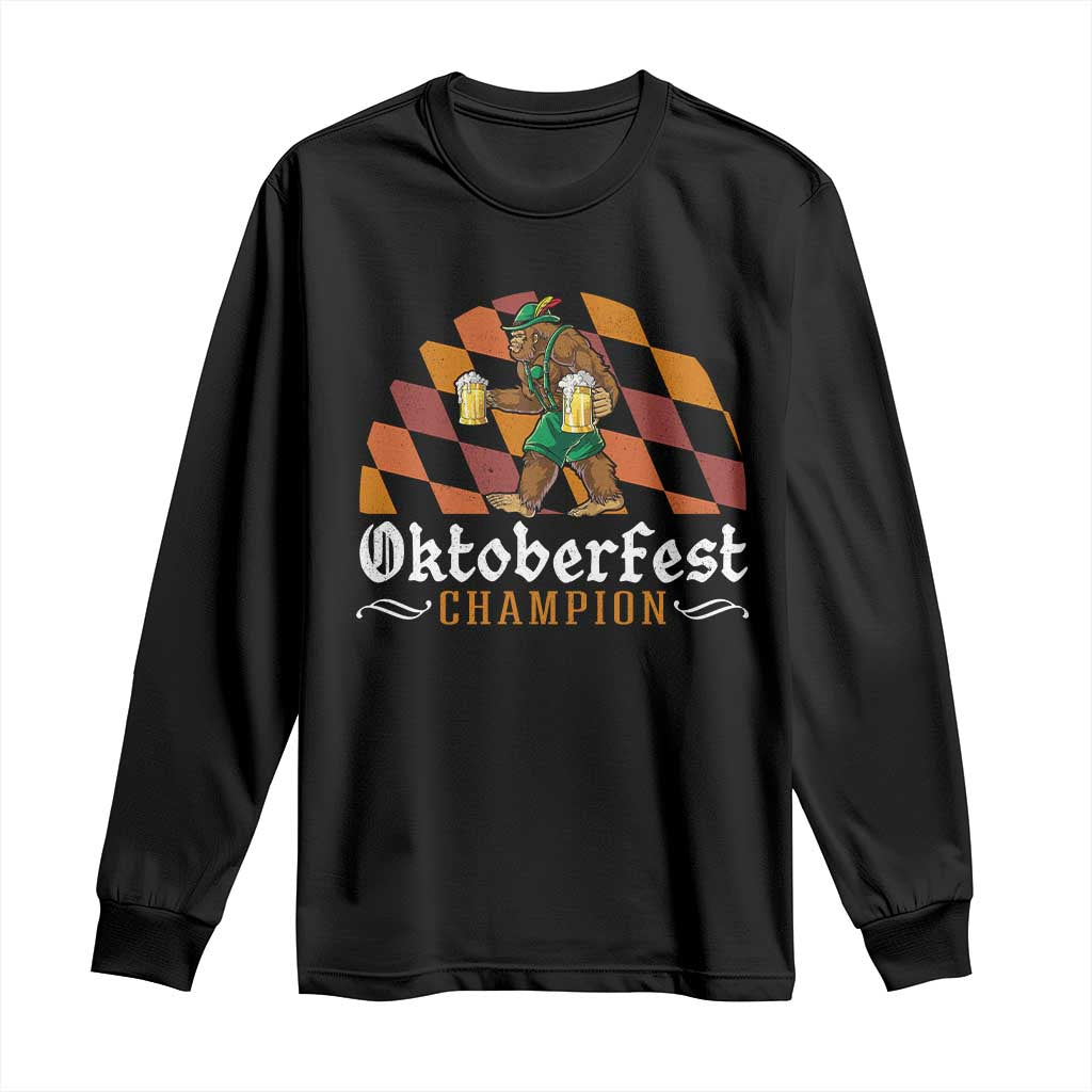 Funny Bigfoot Long Sleeve Shirt Oktoberfest Champion Beer Lederhosen TS11 Black Print Your Wear