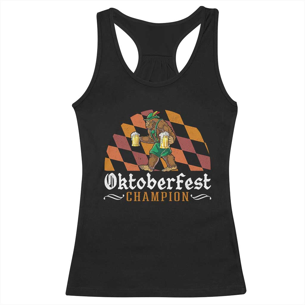 Funny Bigfoot Racerback Tank Top Oktoberfest Champion Beer Lederhosen TS11 Black Print Your Wear
