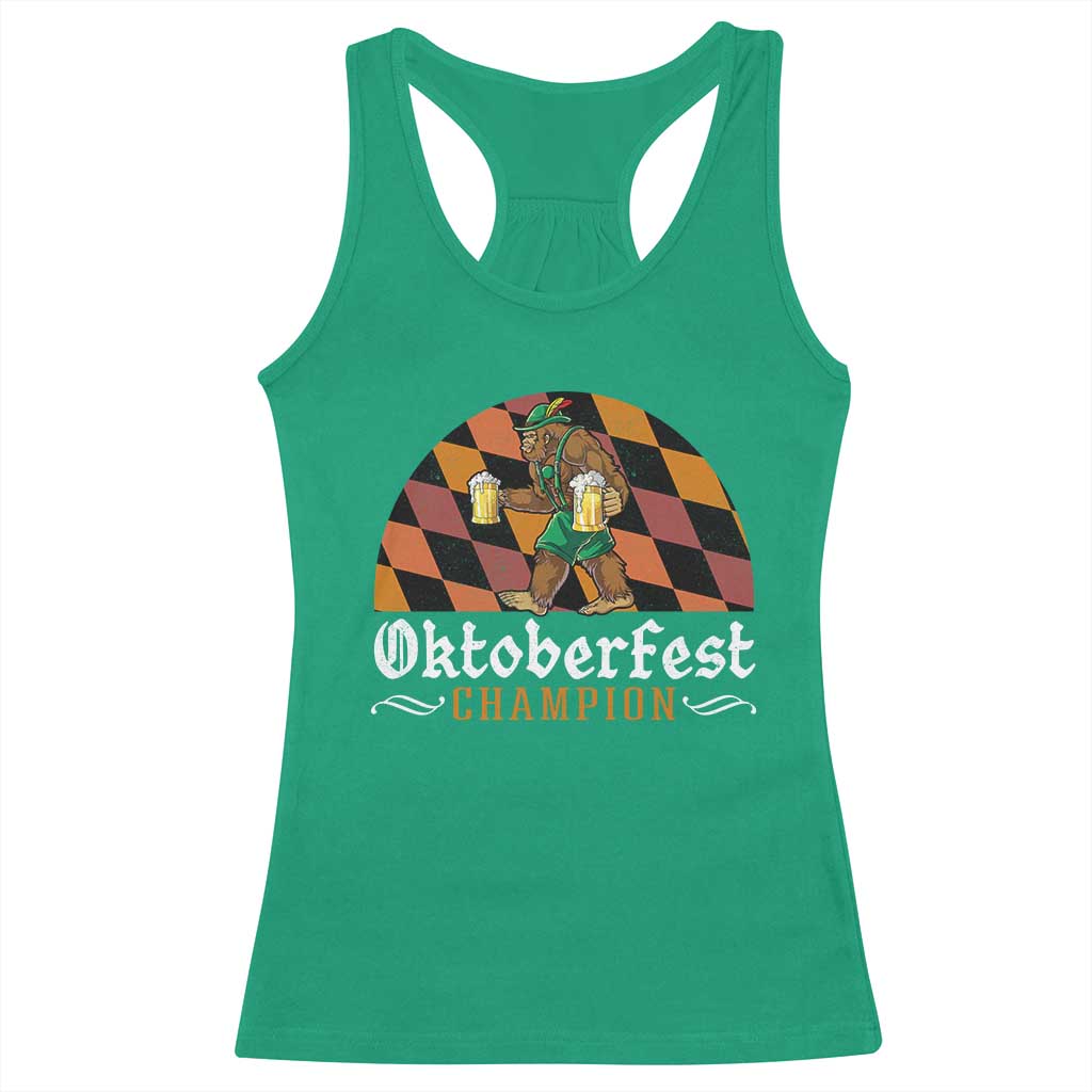 Funny Bigfoot Racerback Tank Top Oktoberfest Champion Beer Lederhosen TS11 Irish Green Print Your Wear