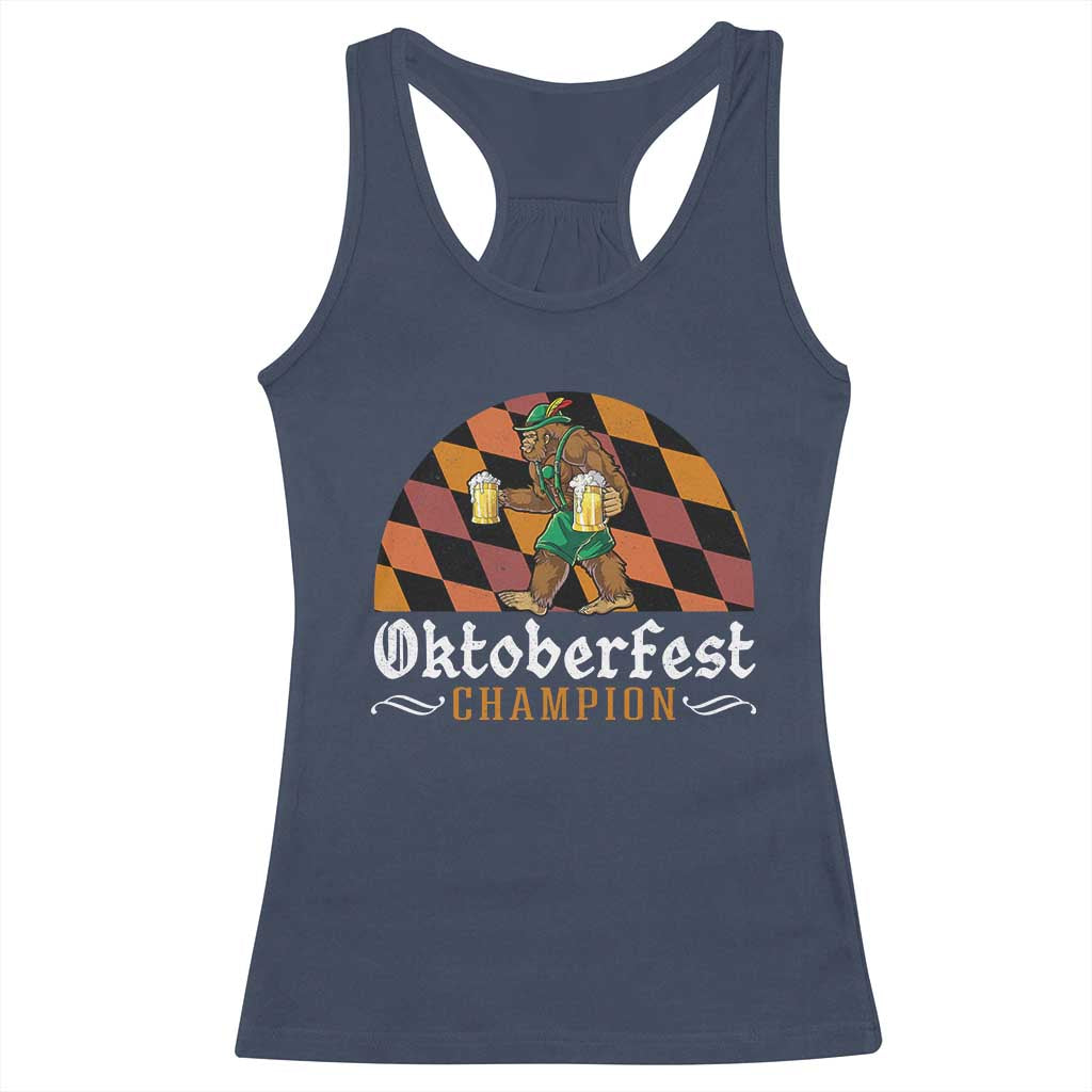 Funny Bigfoot Racerback Tank Top Oktoberfest Champion Beer Lederhosen TS11 Navy Print Your Wear